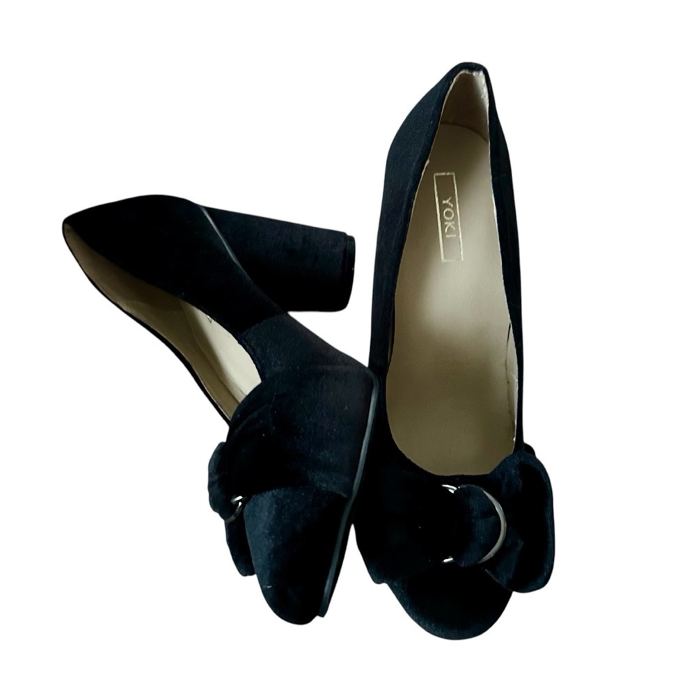 Yoki Black Women's Shoes Bow Detail Heels Size 10